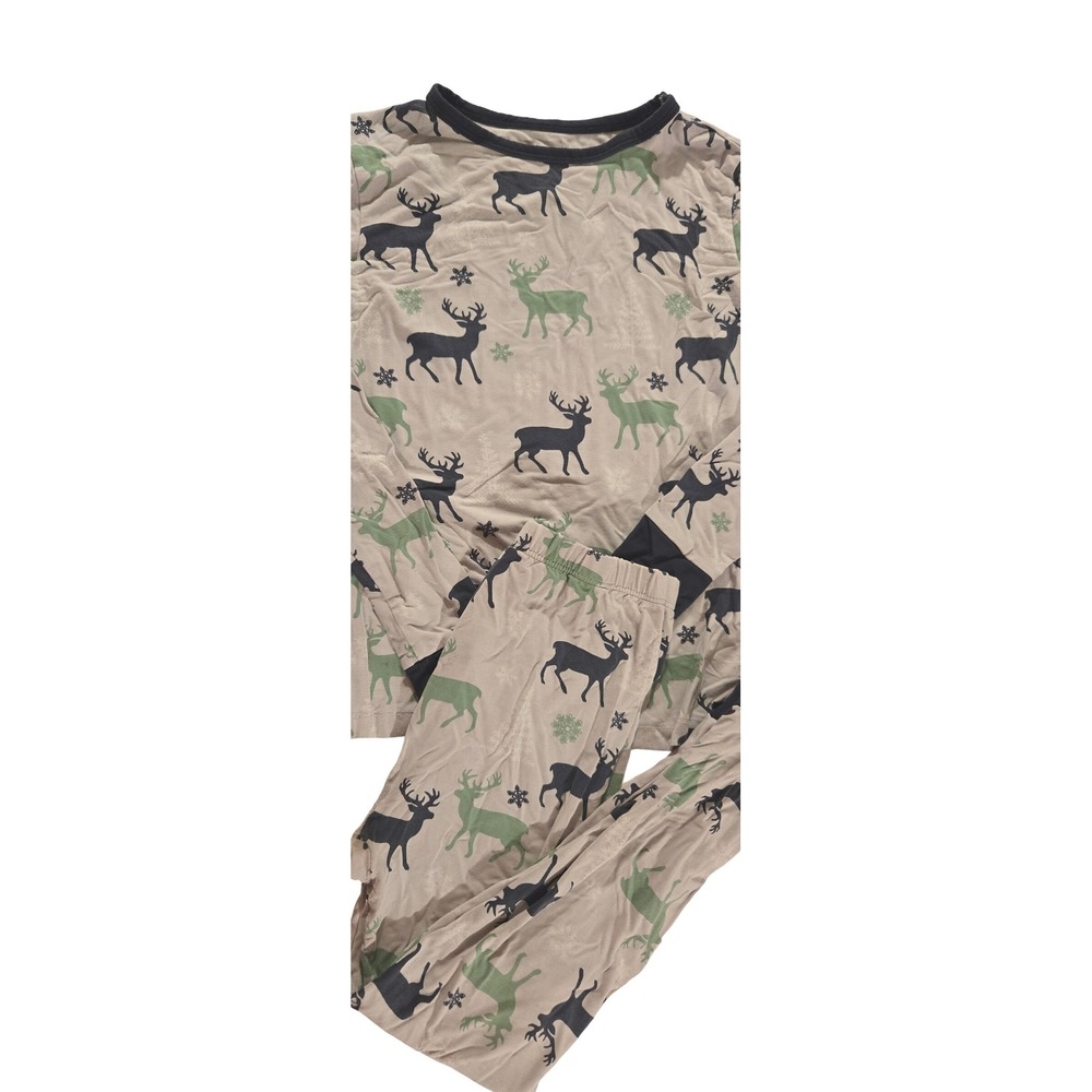 Sweet Bamboo Pajama Set Kids 8 Years Reindeer Snowflake Print Sleepwear‎
